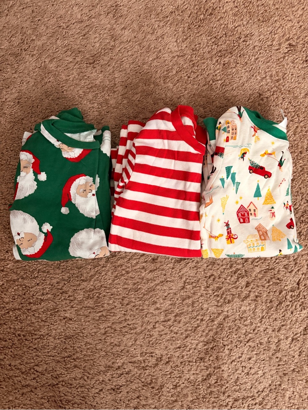 Christmas Pajama Bundle – 3 Matching Pajama Sets Size 8 | Holiday Sleepwear